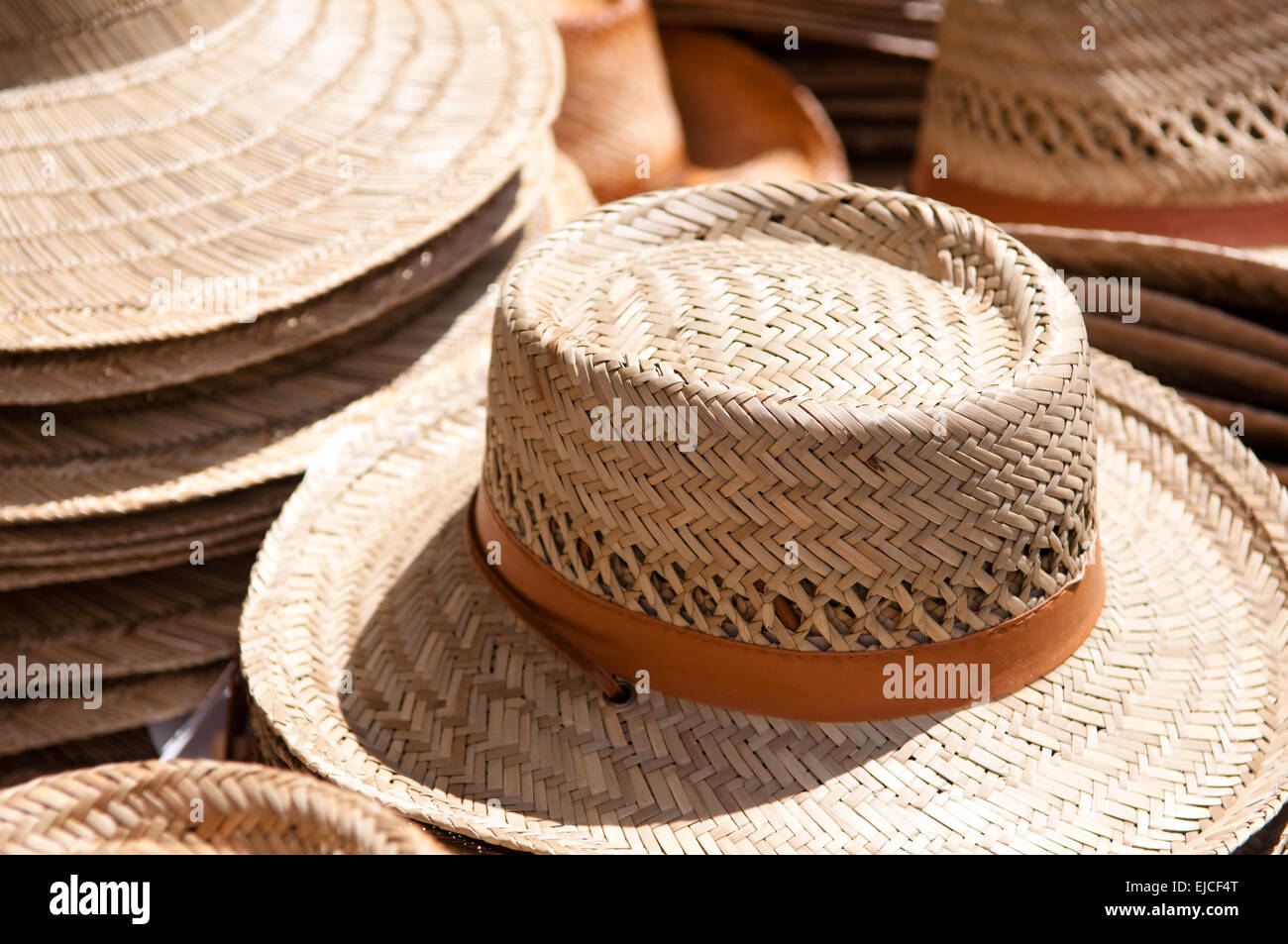 Straw Hats for Sale Stock Photo Alamy