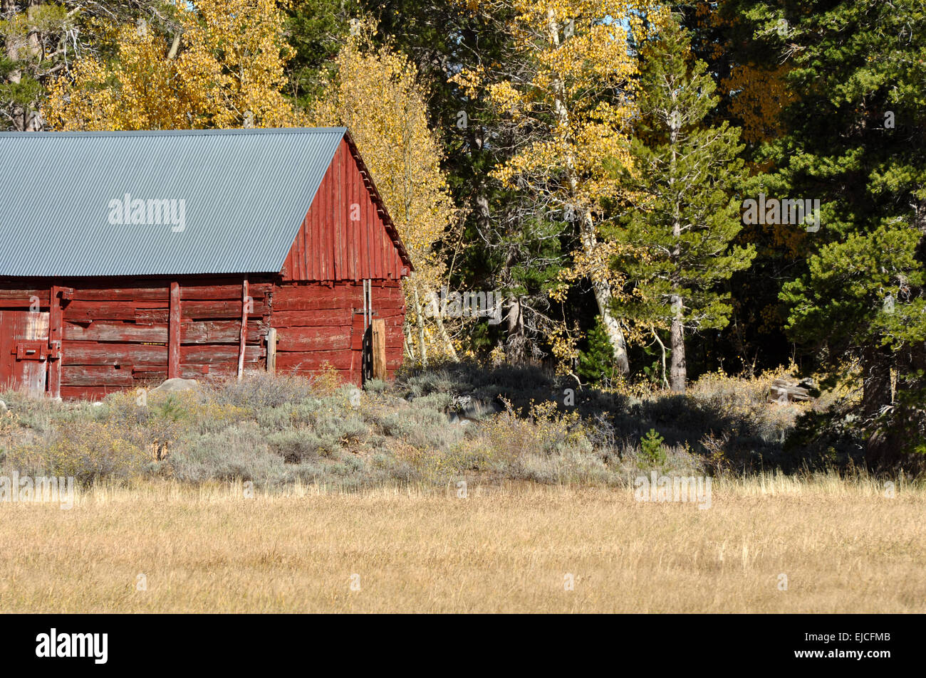 Cabin in Fall Stock Photo Alamy