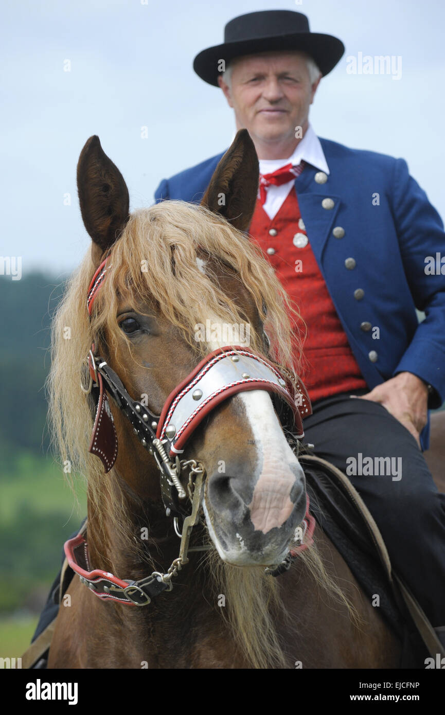 catholic horse procession in Bavaria Stock Photo