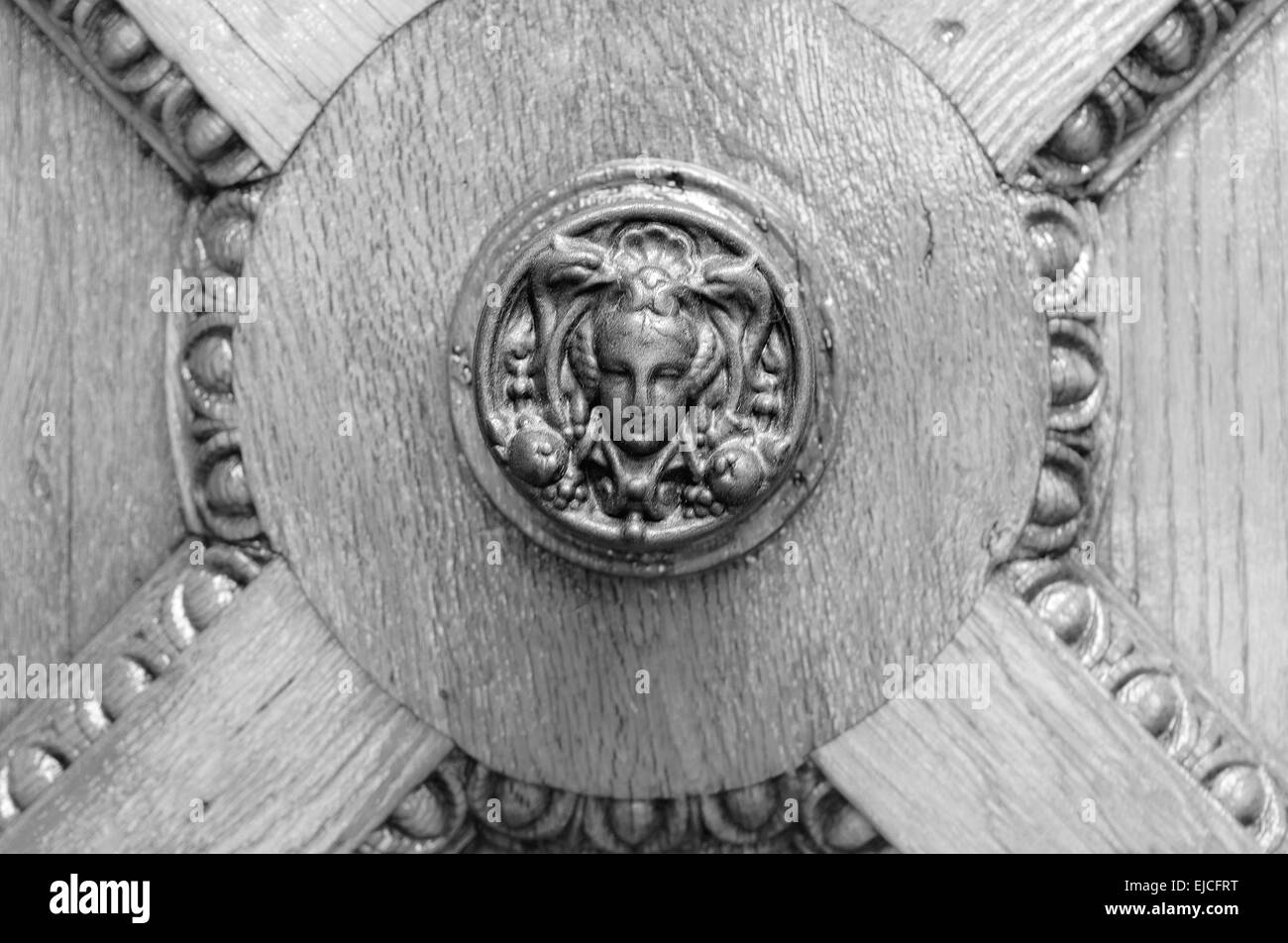 Doorknob black and white in Thun Stock Photo