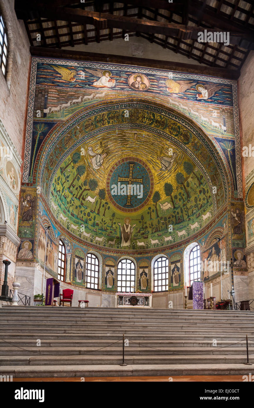 apse and mosaics of Basilica of Sant'Apollinare in Classe, Italy Stock Photo