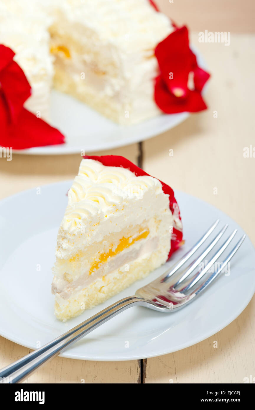 whipped cream mango cake Stock Photo Alamy