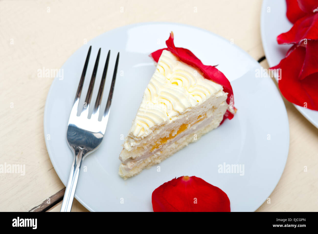 whipped cream mango cake Stock Photo Alamy