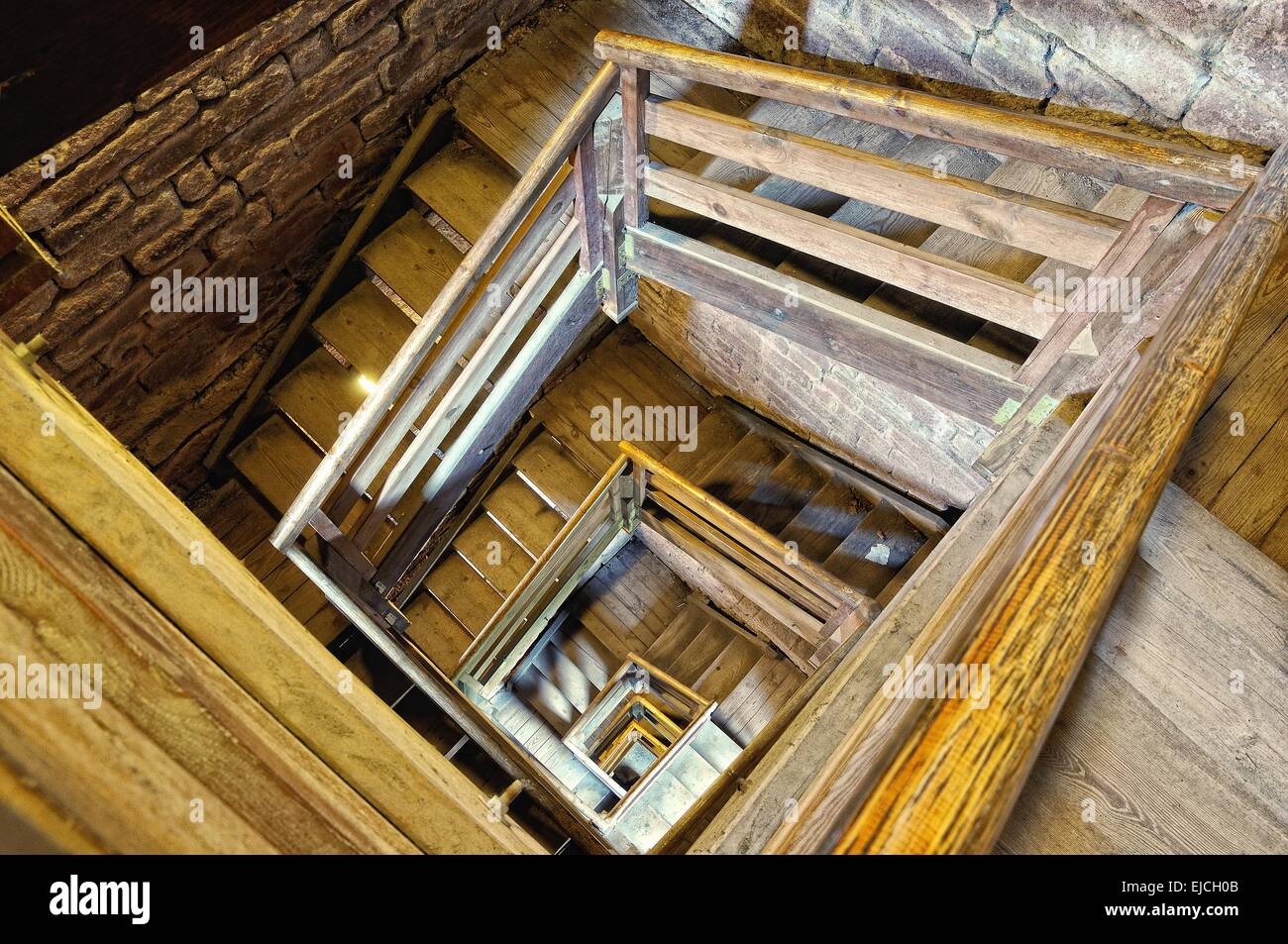 Wooden staircase Stock Photo
