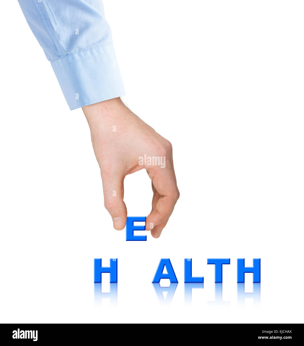 Hand and word Health Stock Photo