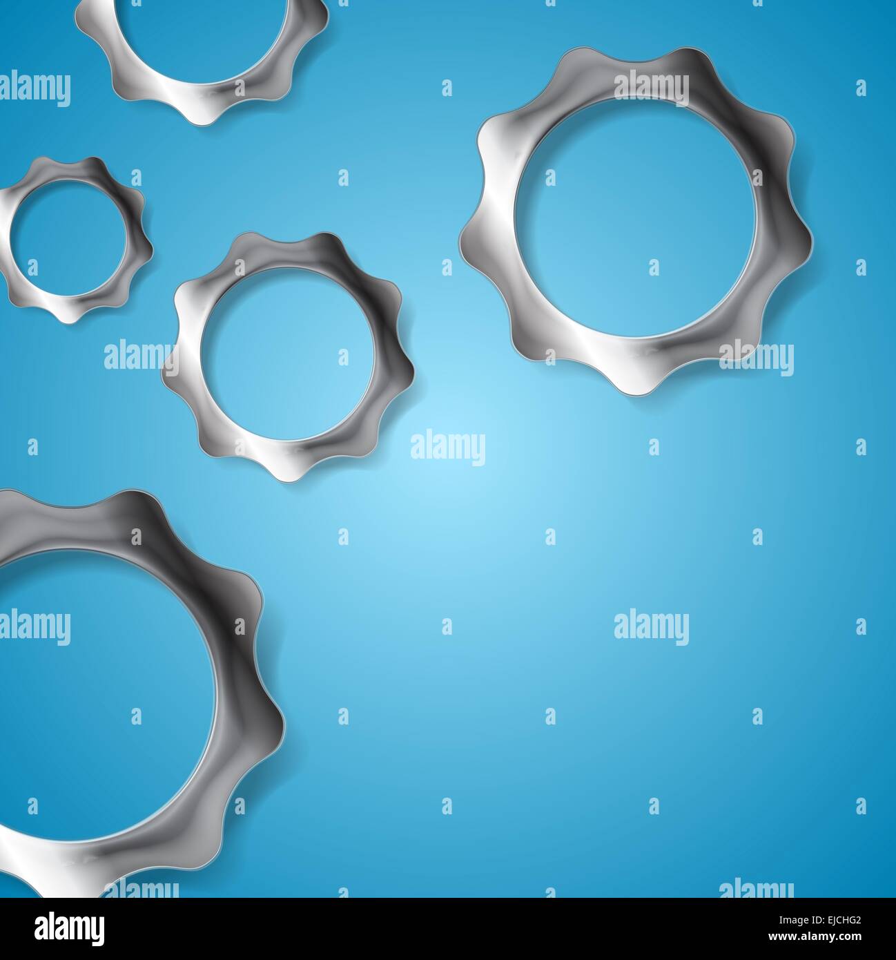 Metal gears on blue background Stock Photo - Alamy