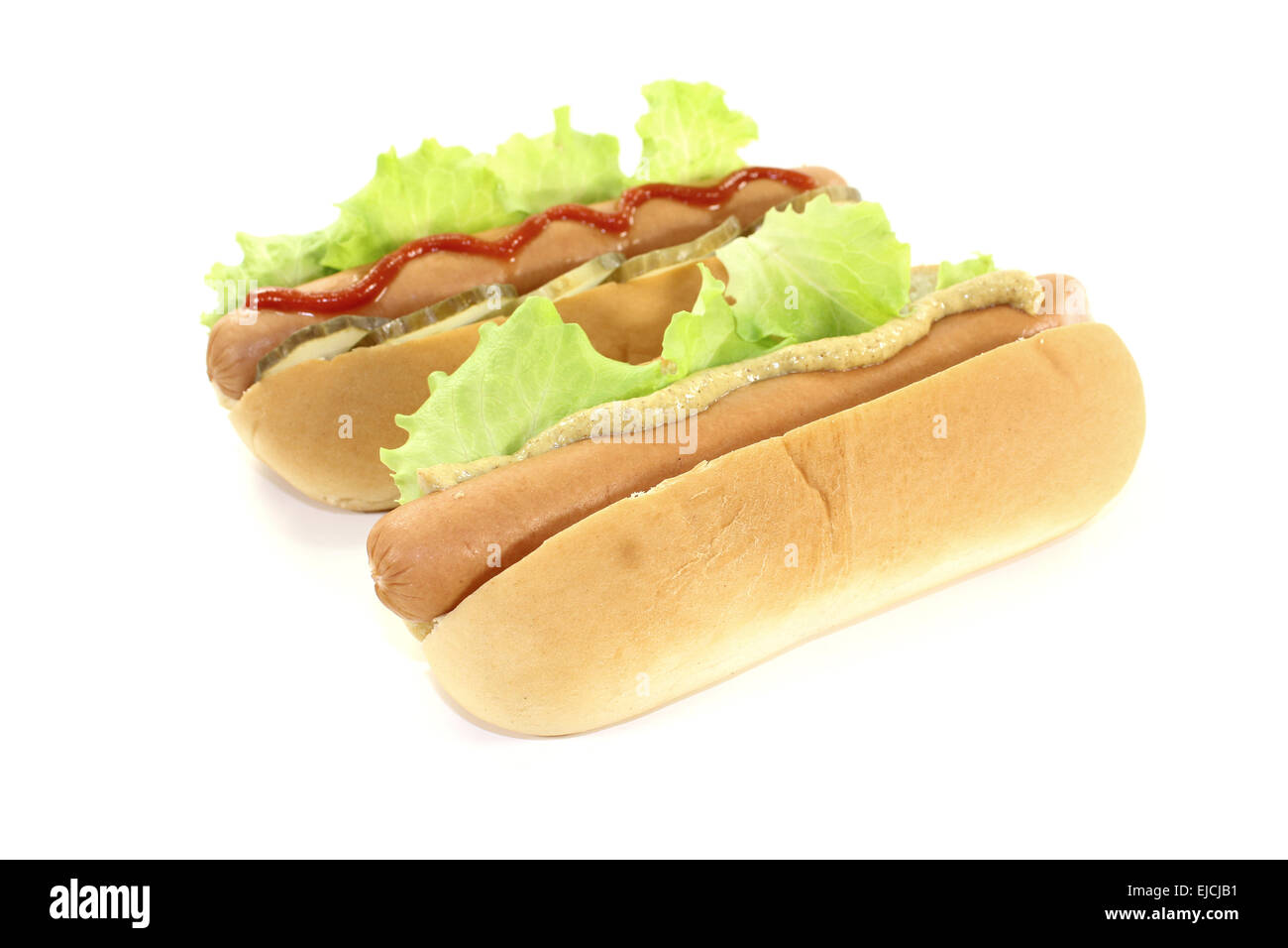 Hot dog with mustard and ketchup Stock Photo Alamy