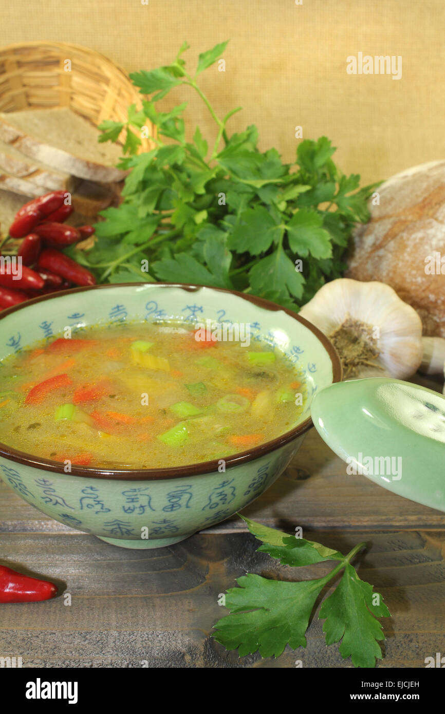 Asian chicken consomme Stock Photo Alamy