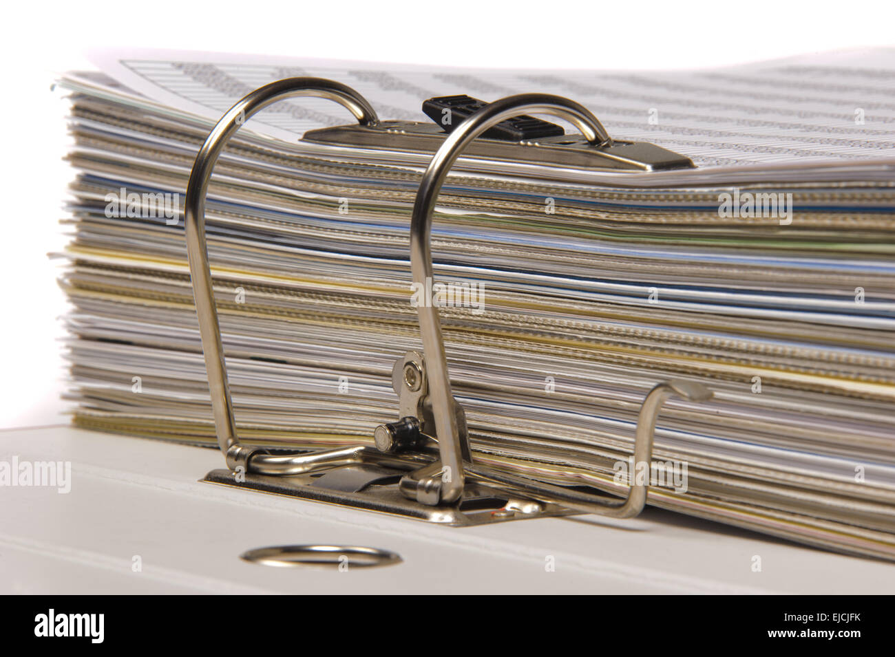 stack of documents in ring binder Stock Photo