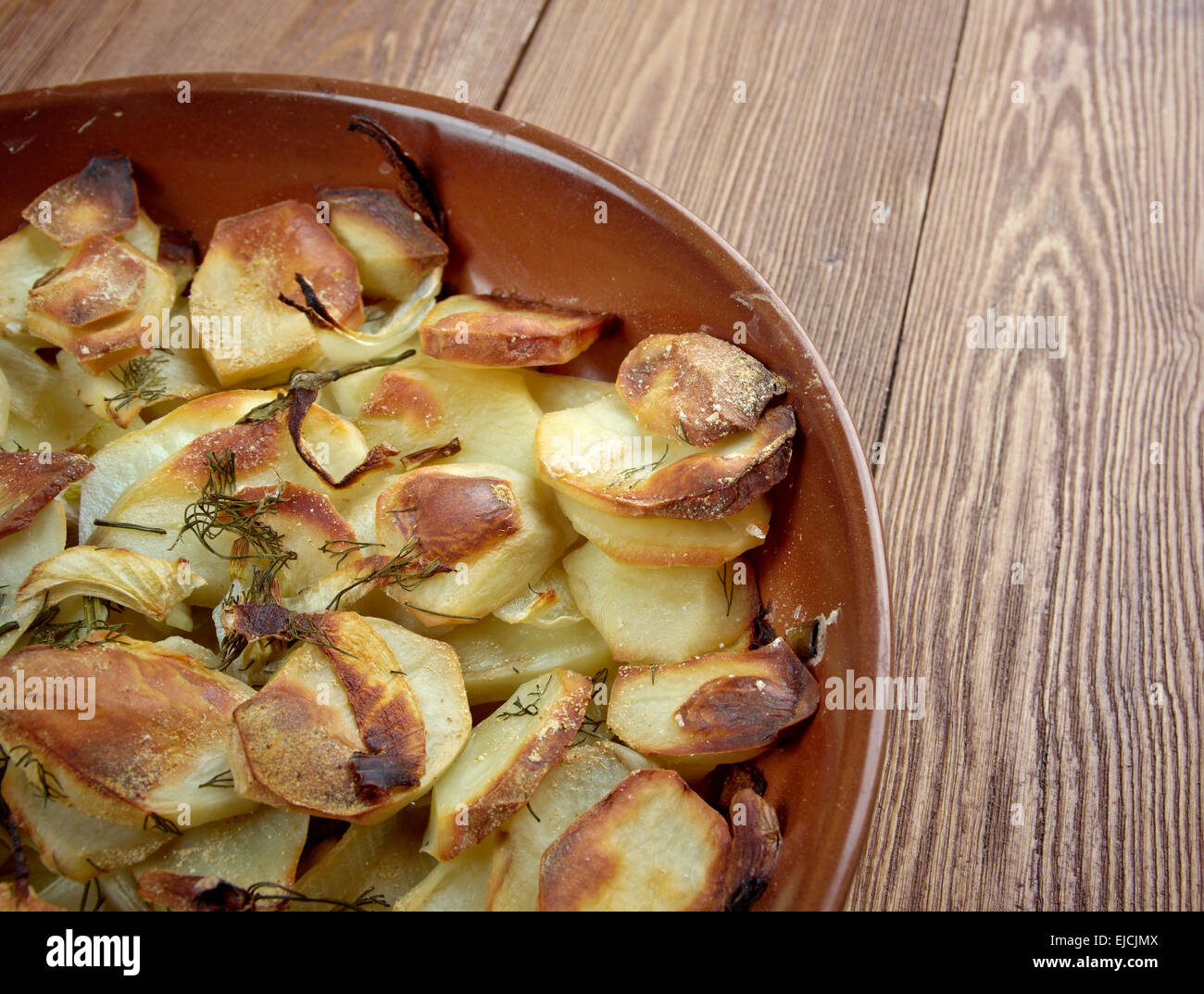 Potato and onion gratin Stock Photo Alamy