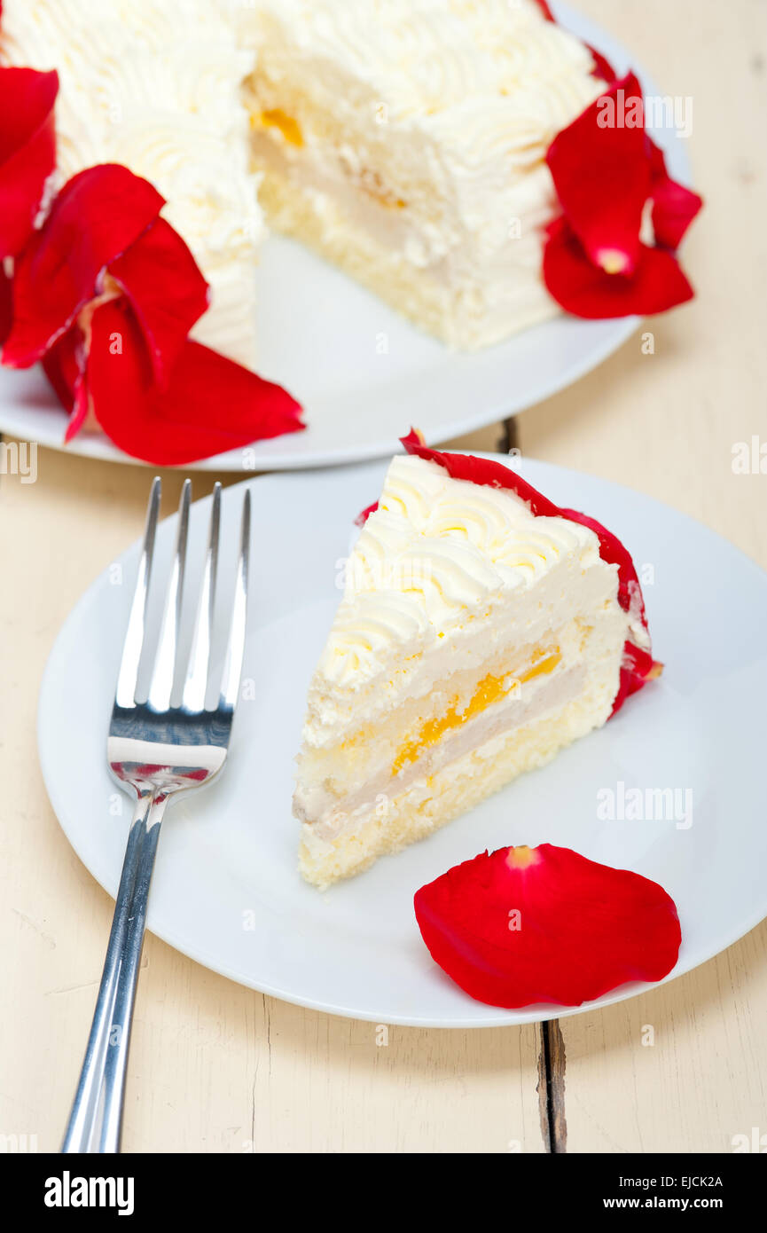 whipped cream mango cake Stock Photo Alamy