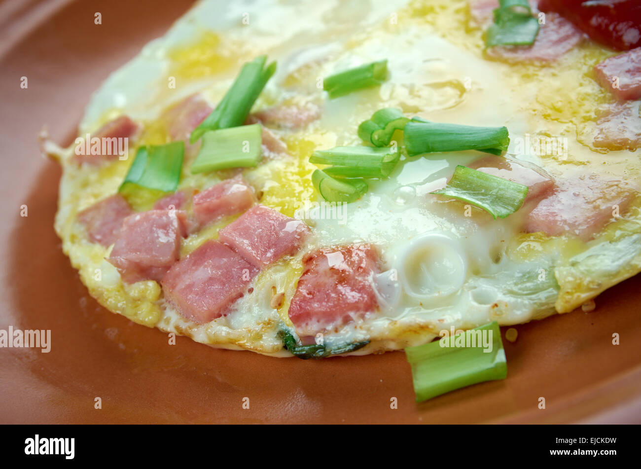 Fresh fried egg and pork ham Stock Photo Alamy