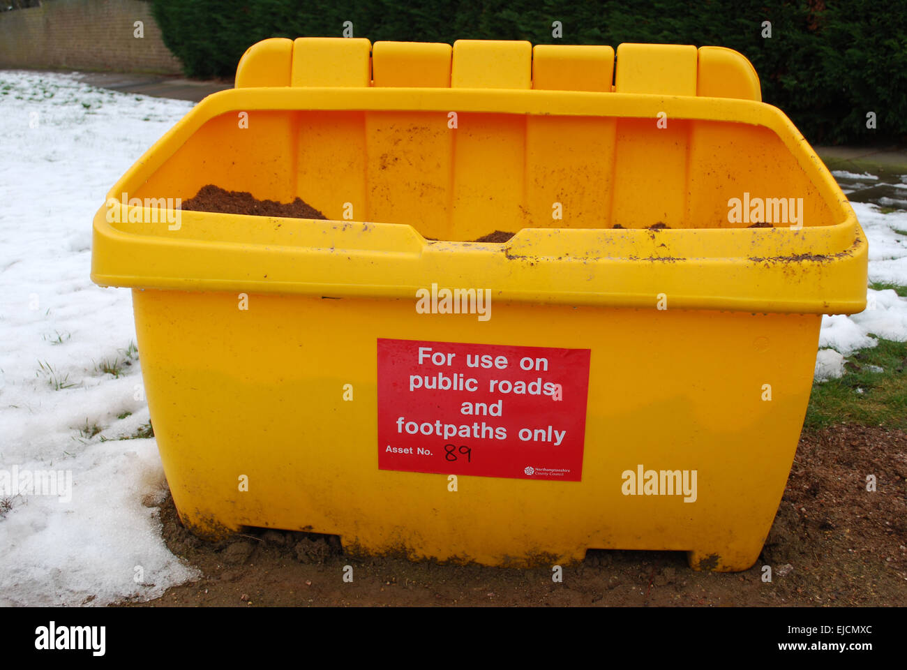 Road salt bin England UK Stock Photo Alamy
