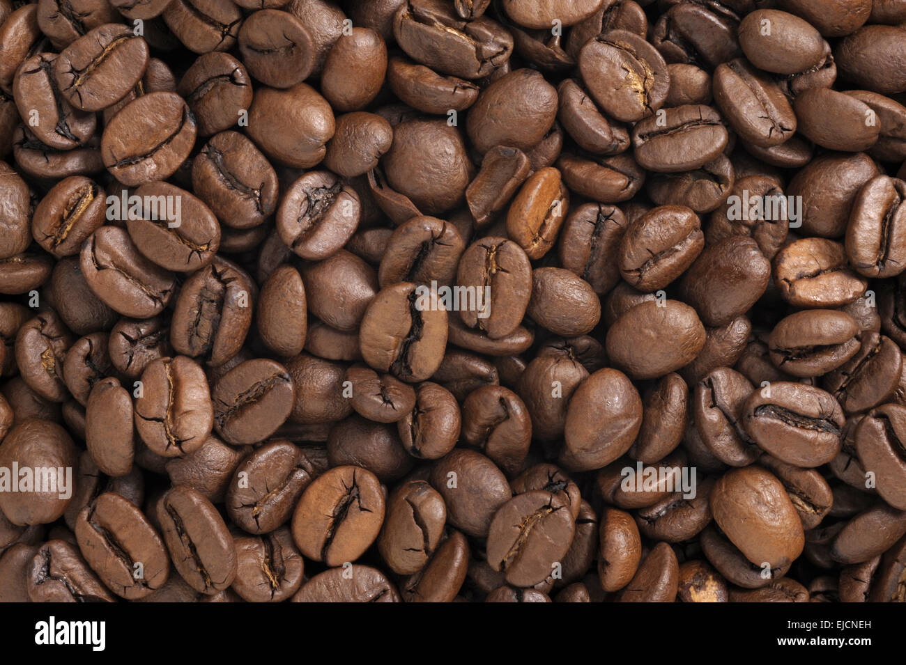 detail of brown roasted coffee beans Stock Photo