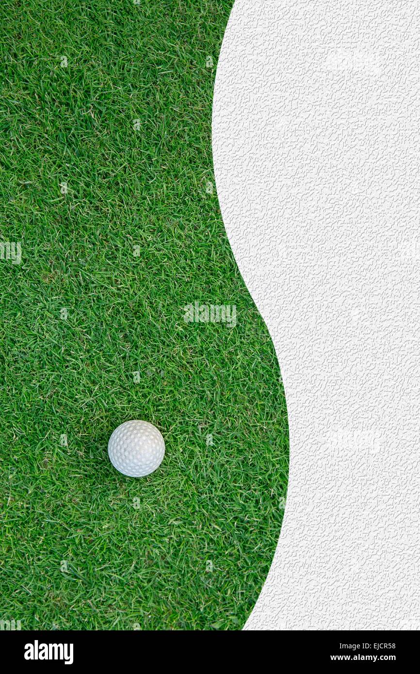 White golf ball on green grass background Stock Photo Alamy