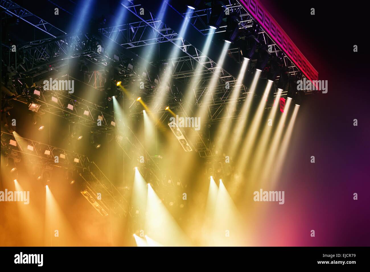 Colorful Stage lights at concert Stock Photo Alamy