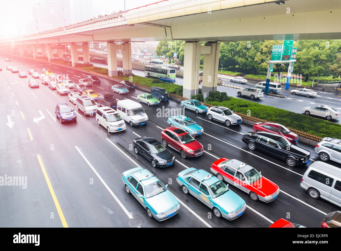 the urban traffic rush hour Stock Photo