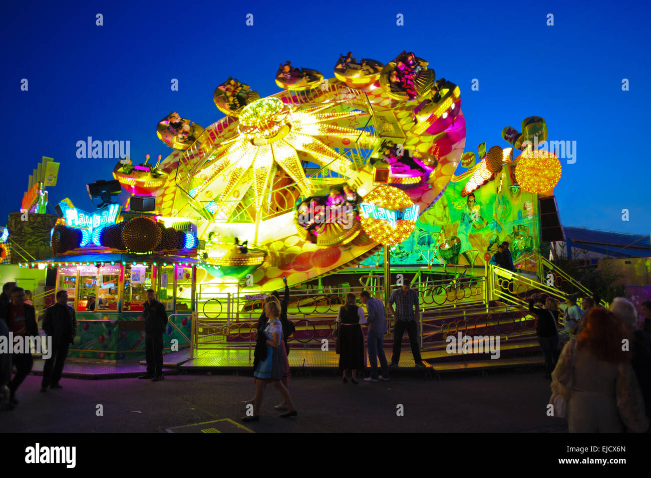 carousel at Oktoberfest in Munich Stock Photo