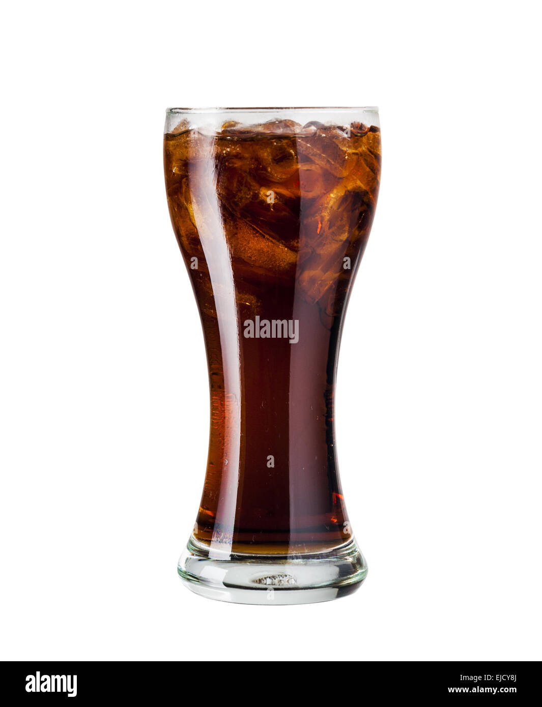 Glass of cola with ice on white background Stock Photo - Alamy