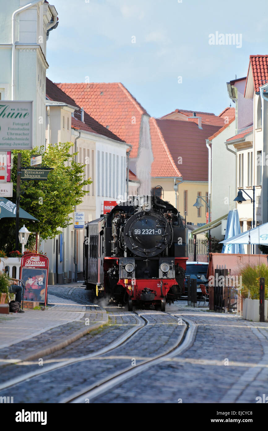 Steam Train Molli in Bad Doberan Stock Photo