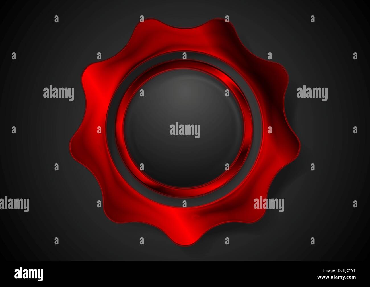 Bright red metal gear logo Stock Photo Alamy