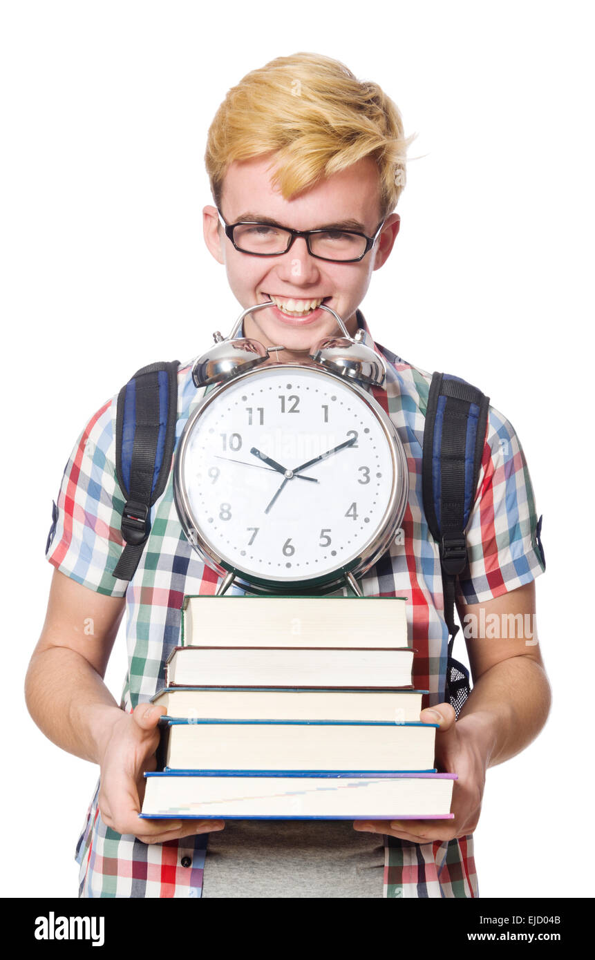 Young student isolated on white Stock Photo - Alamy