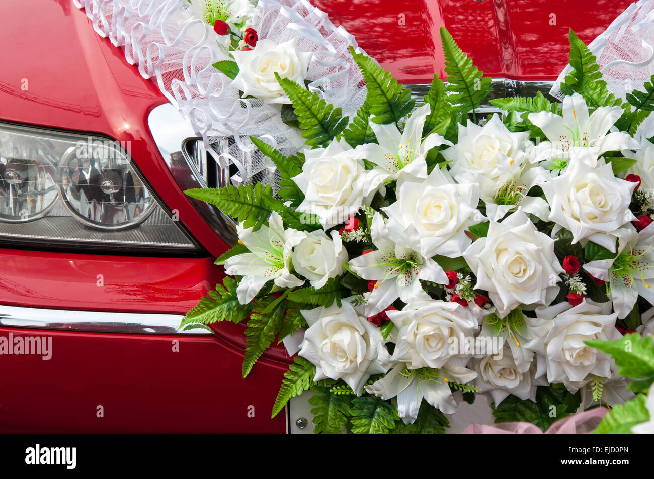 Wedding Car Front Flower Decoration,Artificial SilkFlower Wedding Car Decor  DIY Wedding Car Flower Ribbon Ornament Wedding Supplies for Wedding Car