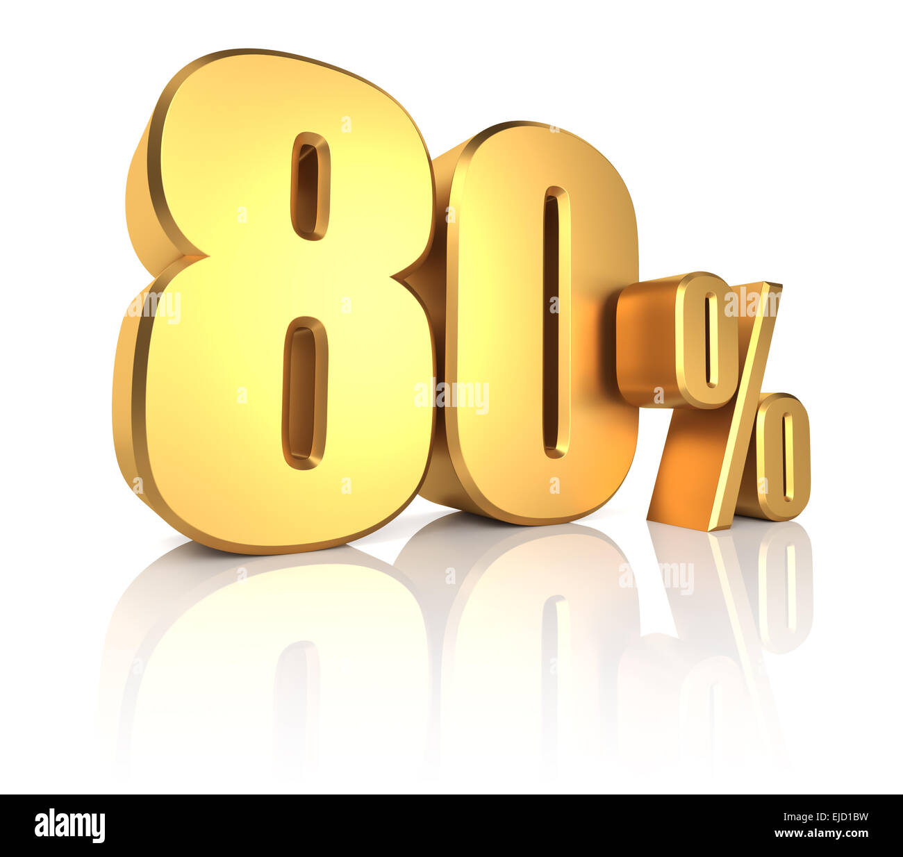 Gold 80 Percent Stock Photo