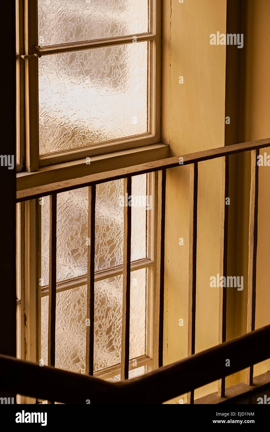 The old textured window. close-up Stock Photo