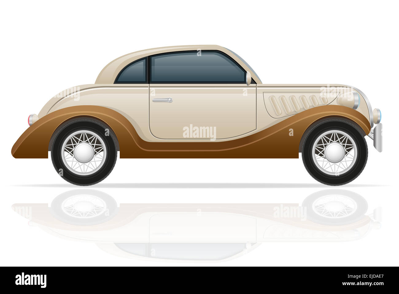 old retro car illustration isolated on white background Stock Photo - Alamy