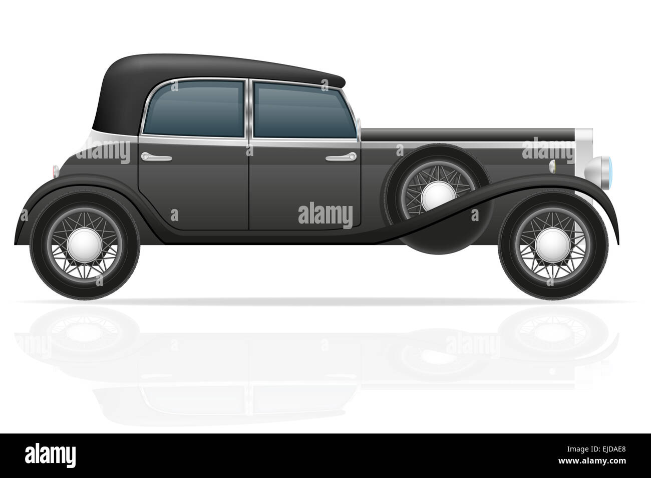 old retro car illustration isolated on white background Stock Photo - Alamy