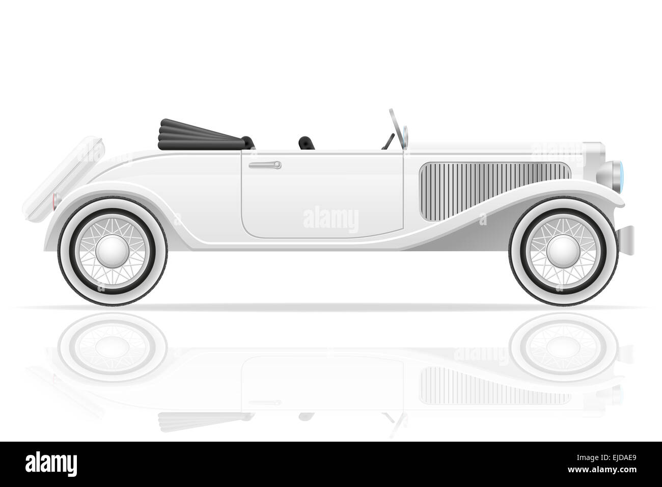 old retro car illustration isolated on white background Stock Photo - Alamy