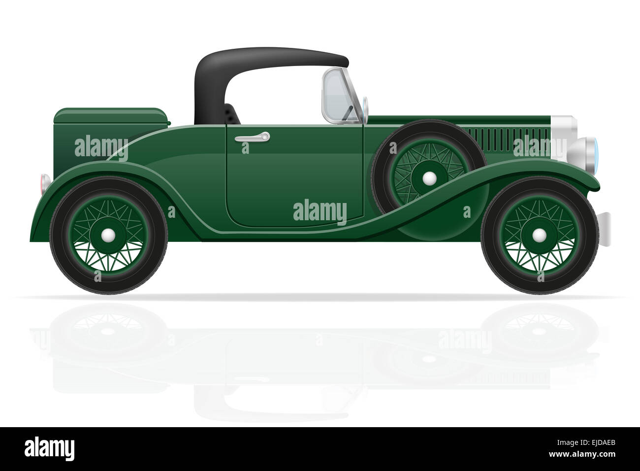 old retro car illustration isolated on white background Stock Photo - Alamy
