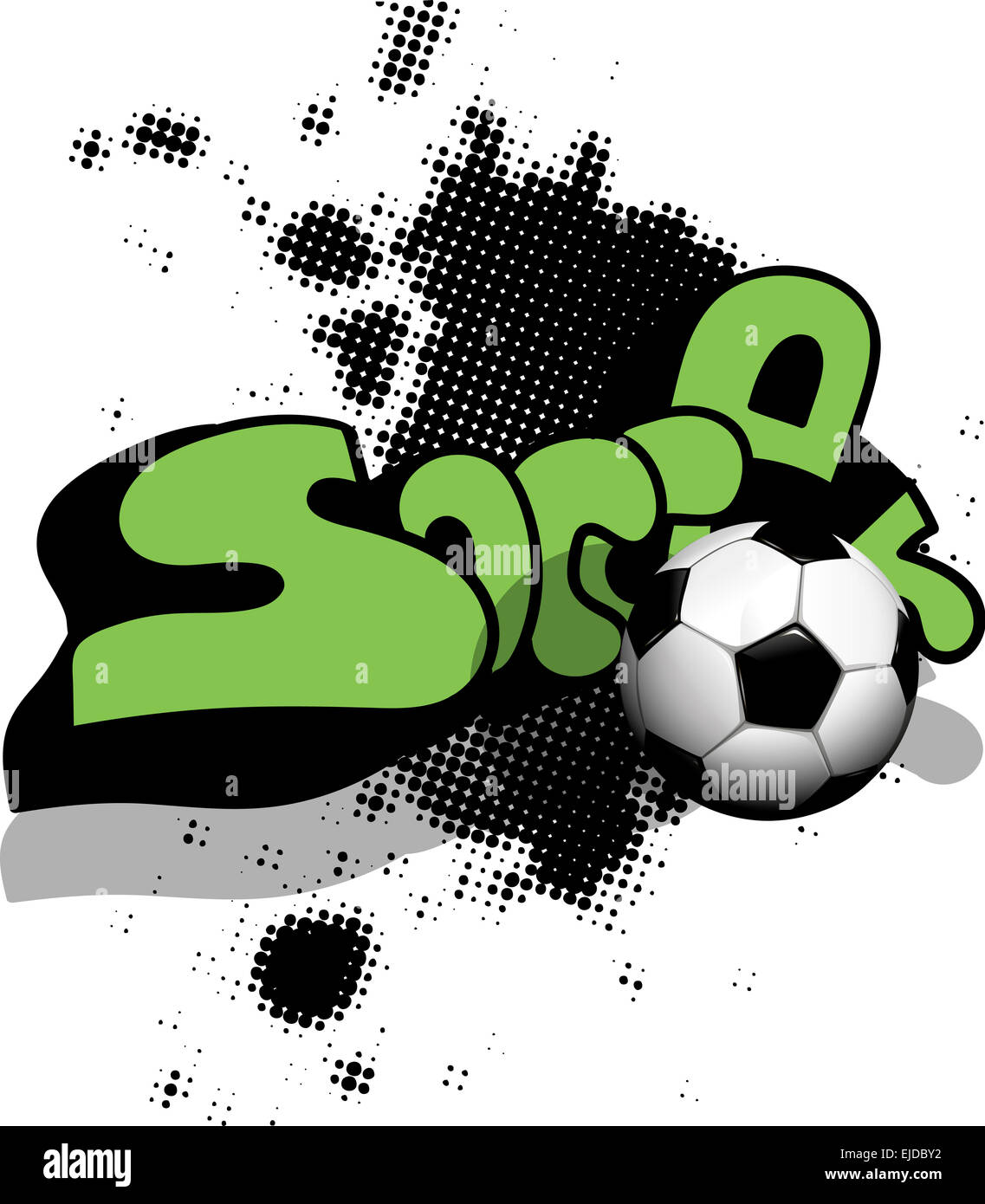 Illustration soccer ball on abstract black background Stock Photo - Alamy