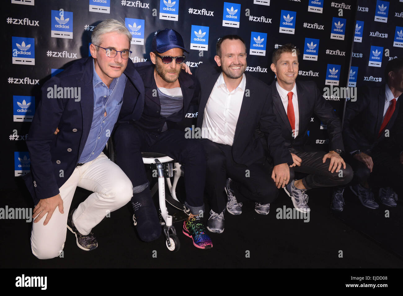 Milan Fashion Week, Women Spring/Summer 2015 - Adidas Originals - Arrivals  Featuring: Andrea Tessitore,Lapo Elkann,Stephen Pierpoint,Morgan Boeri  Where: Milan, Italy When: 19 Sep 2014 Stock Photo - Alamy