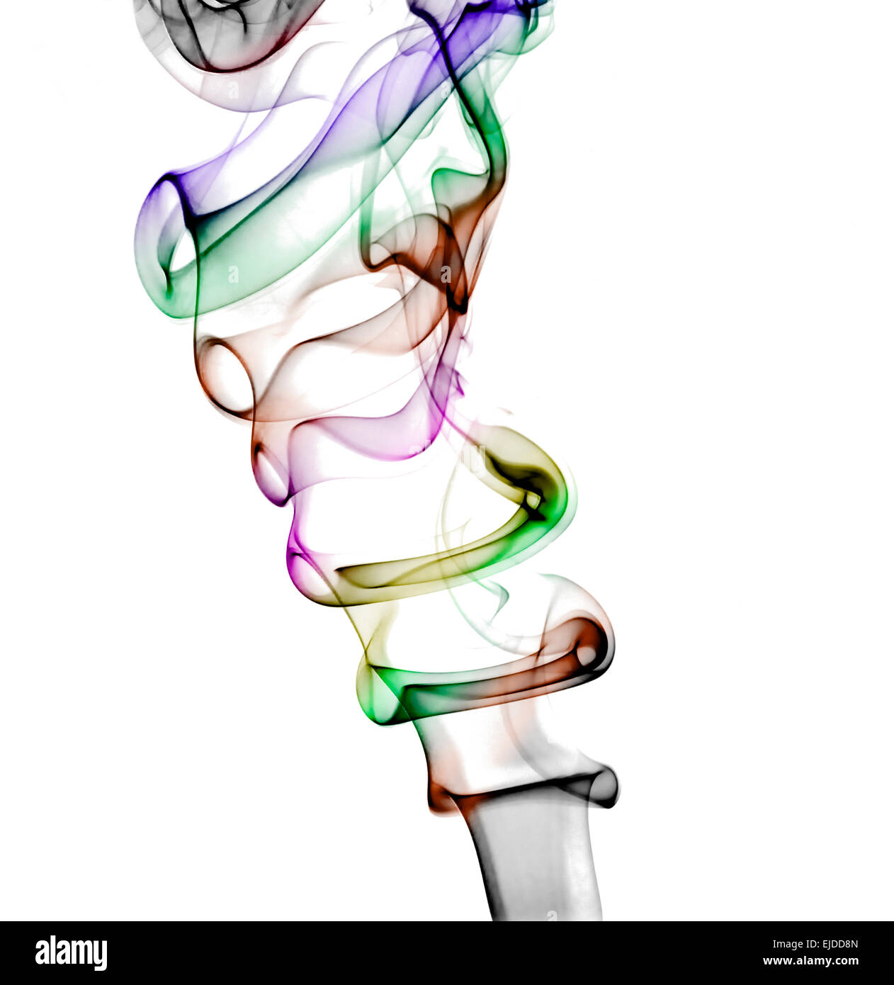 Multicoloured fume of a incense stick Stock Photo