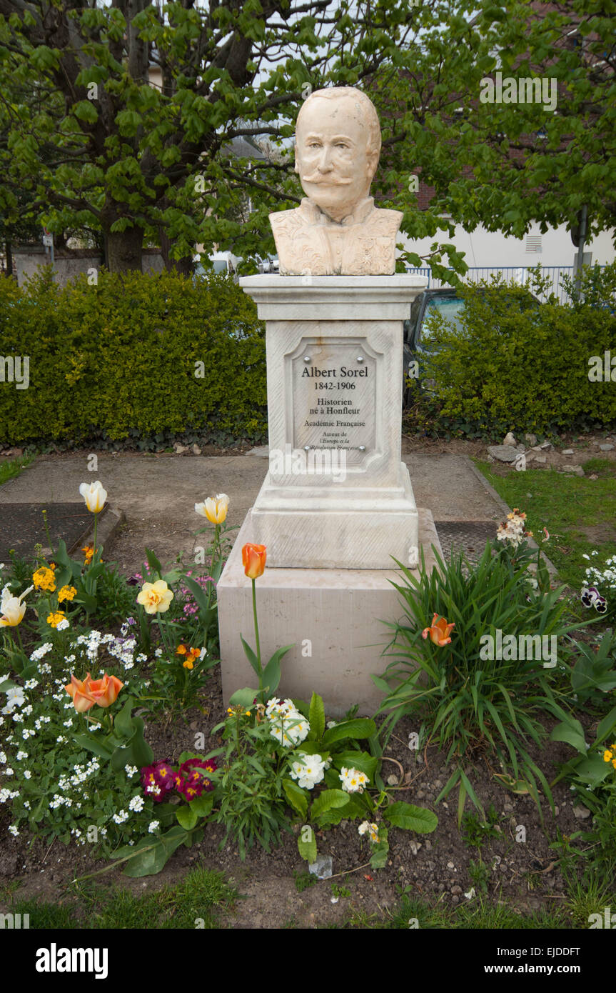 Bust of Albert Sorel in Honfleur, France Stock Photo - Alamy
