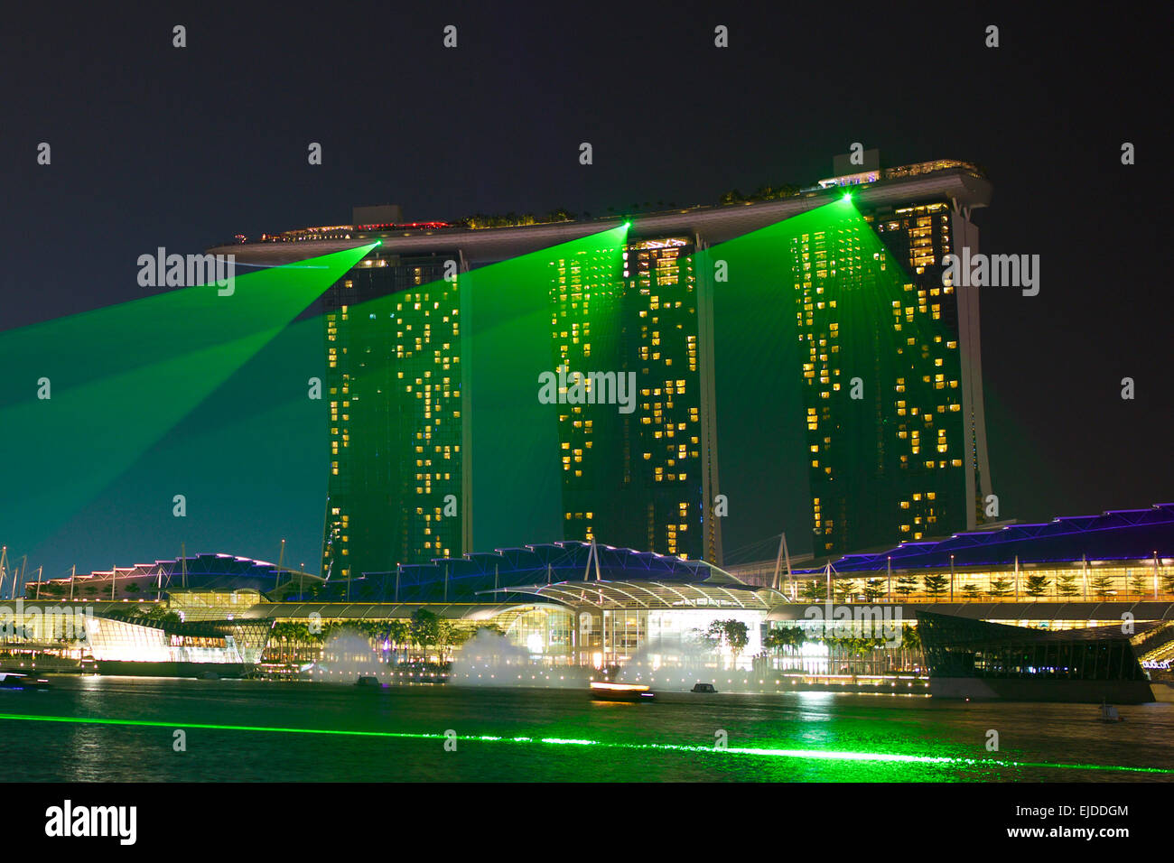 Marina Bay Eight O' Clock Laser Light Show, Singapore Stock Photo Alamy