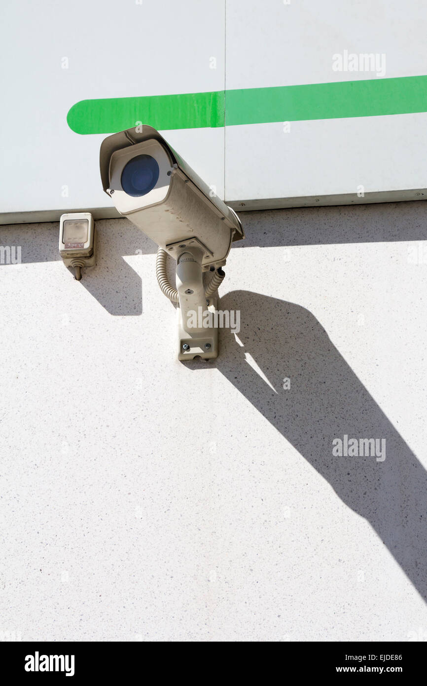 Video Camera Security System on the wall Stock Photo