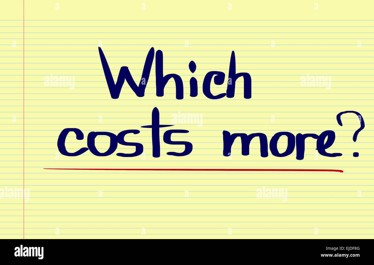 Which Costs More Concept Stock Photo