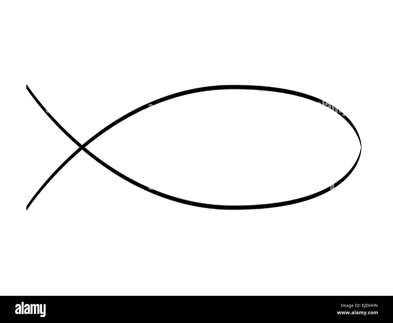 schematic drawing of jesus fish Stock Photo