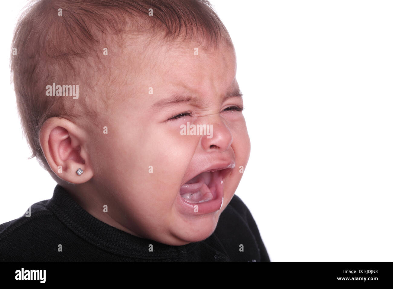 beautiful baby crying isolated on white Stock Photo - Alamy