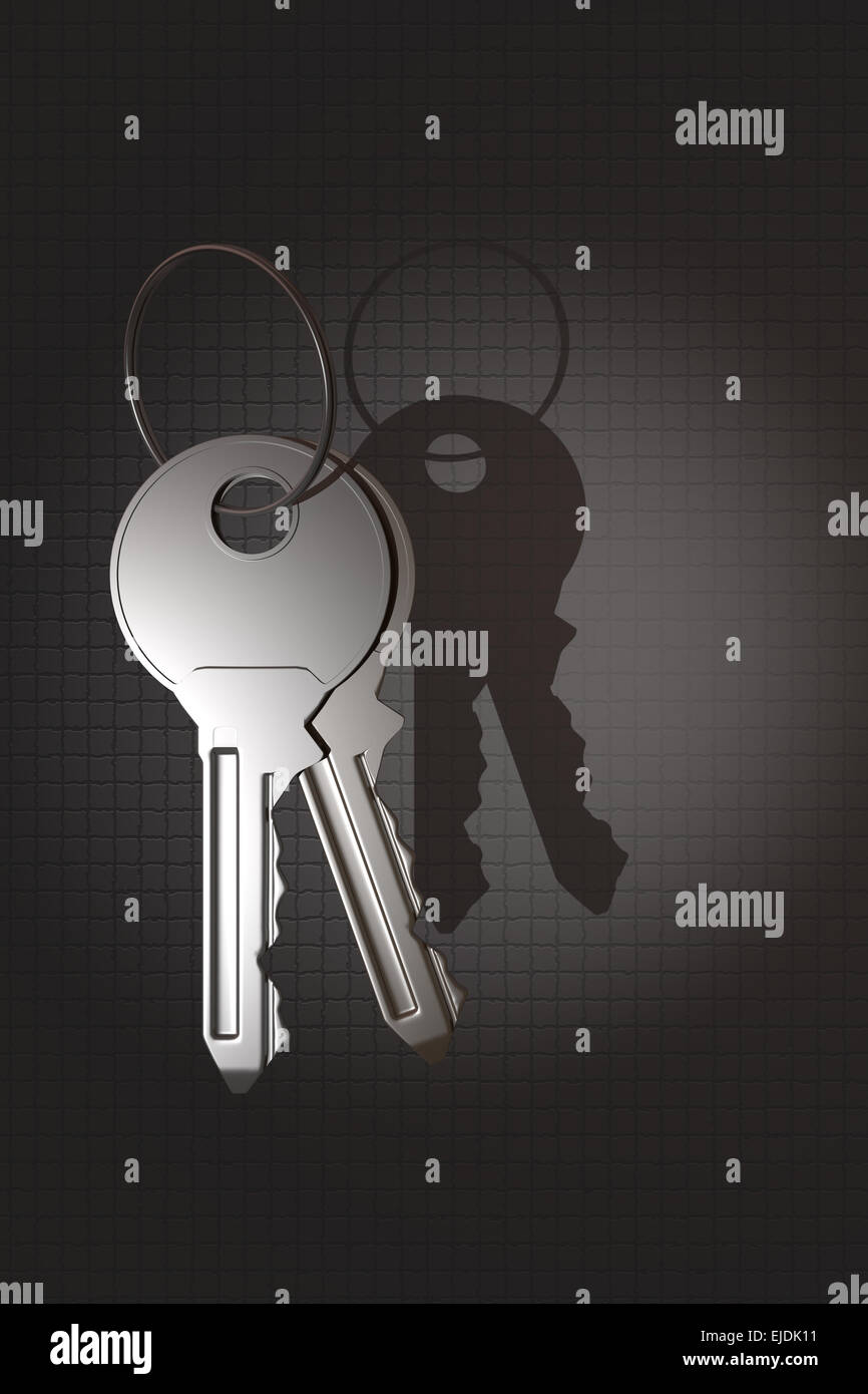 3d rendering of some keys on a white background Stock Photo - Alamy