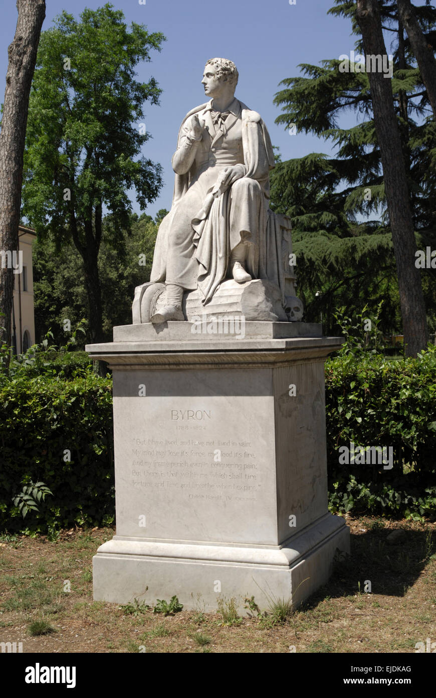 Lord Byron Rome Statue of Lord Byron at the entrance to the gardens of Villa Borghese ...
