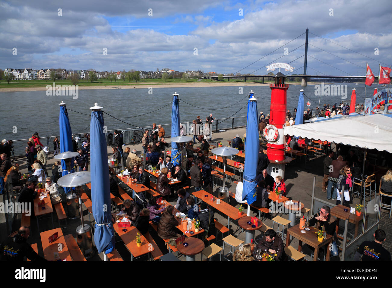 Fish  Restaurant GOSCH at Rhine Promenade, Duesseldorf, Northrhine Westphalia, Germany, Europe Stock Photo