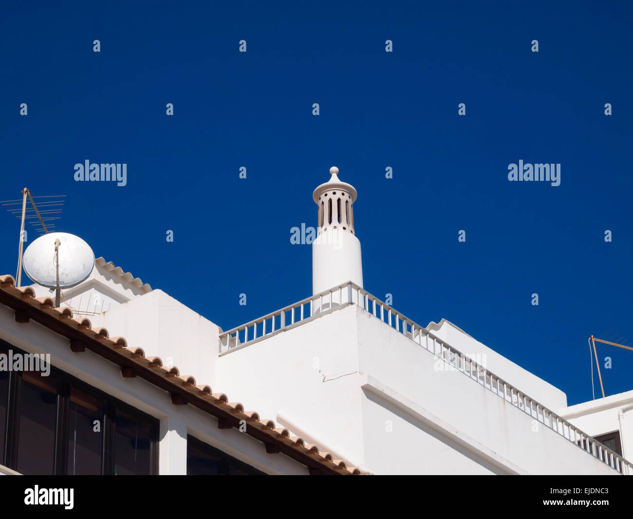 Detail of typical ornate chimney in the Algarve region of Portugal Stock Photo