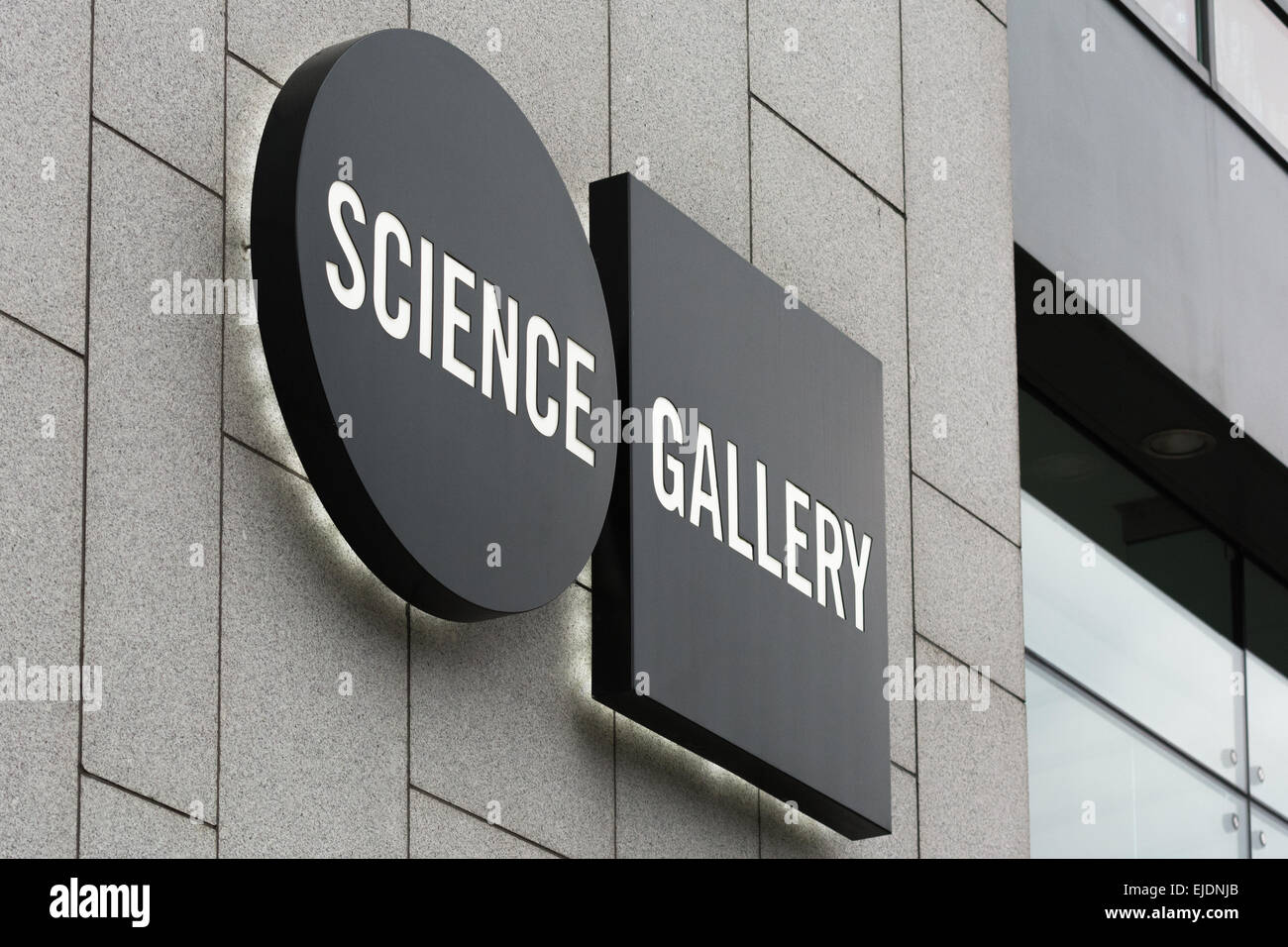 Sign outside Dublin Science Gallery at Trinity College Dublin Stock Photo