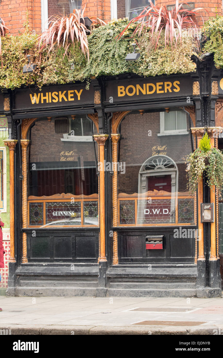 Traditional Pub front in Dublin Ireland Stock Photo