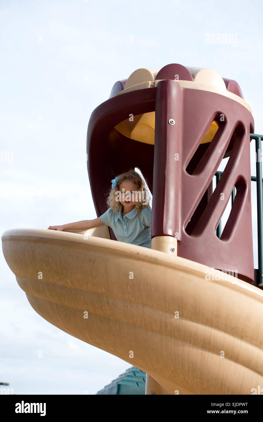 Little girl going down slide hires stock photography and images Alamy