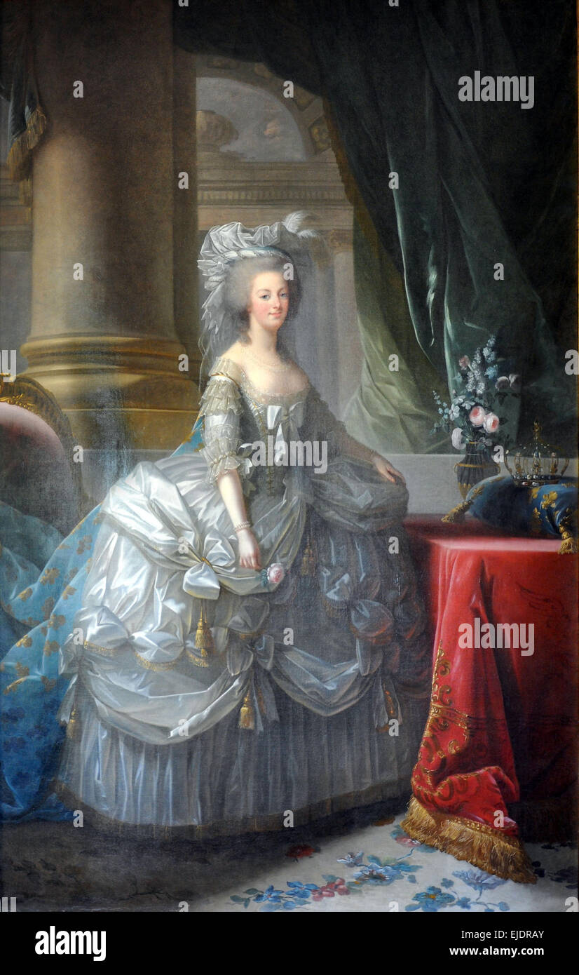 Queen Marie Antoinette in court dress Stock Photo
